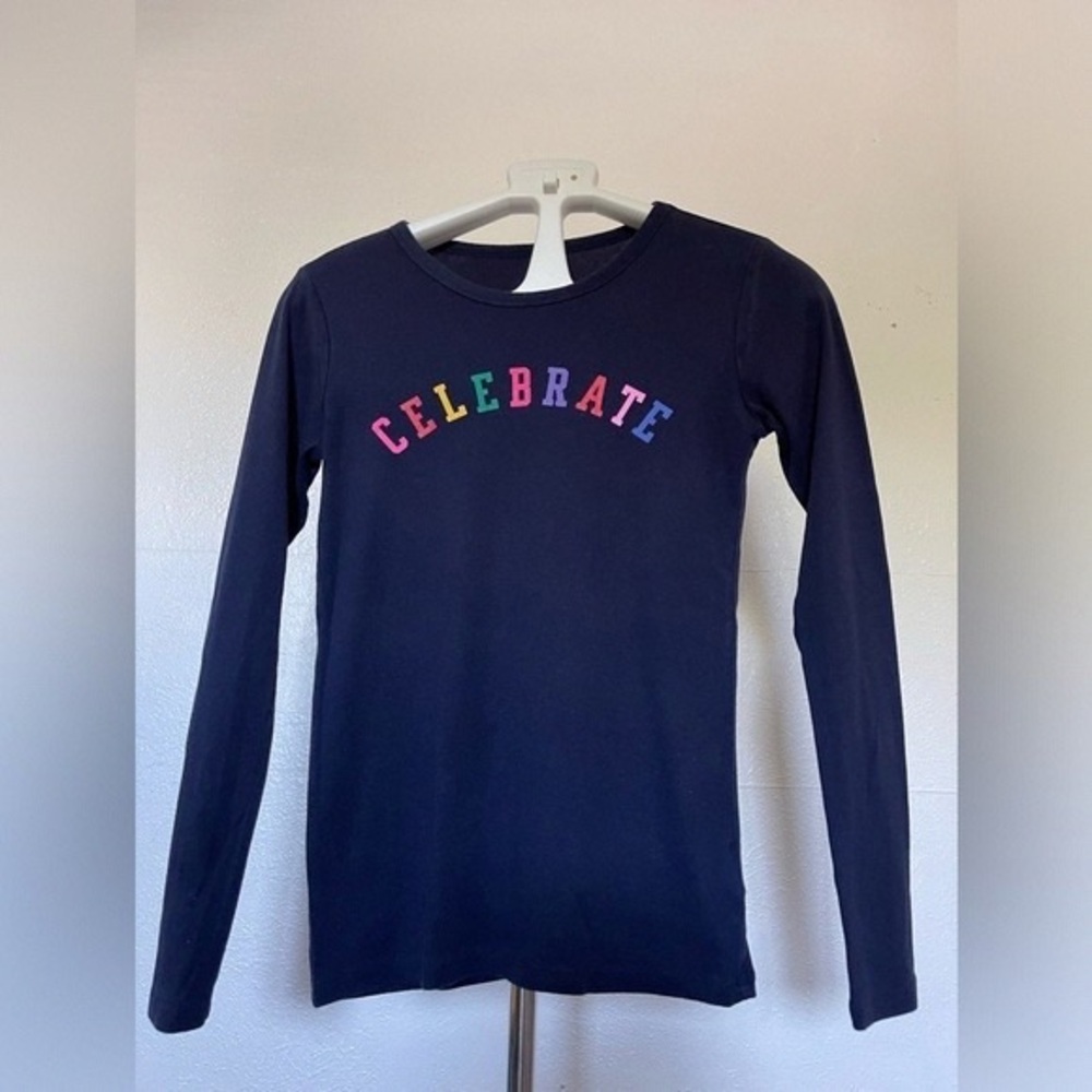 GAP Navy Long Sleeve Tee with Celebrate Design